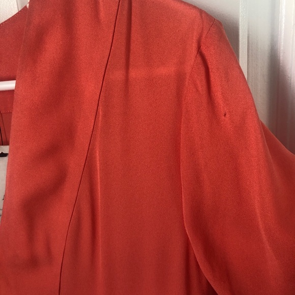 A.L.C. Delaney Silk Ruffle Dress Pockets Coral NWT - Picture 8 of 8